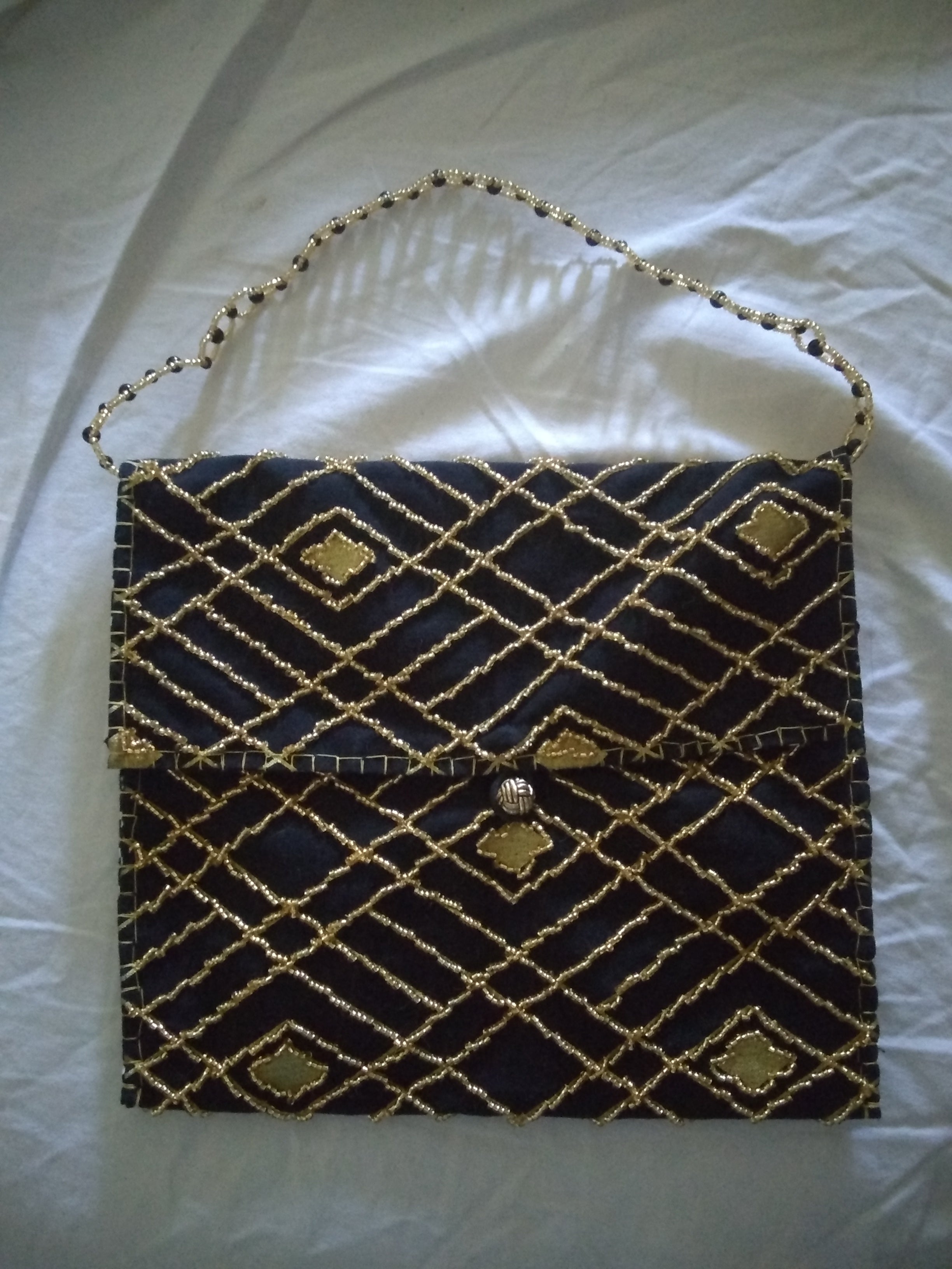 Custom Beaded Bag - Black and Gold – With Pokitz