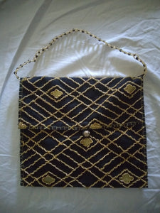 Custom Beaded Bag - Black and Gold