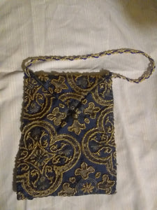 Custom Navy blue and gold iPhone beaded bag